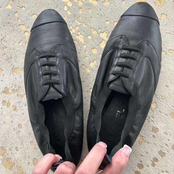 Authentic Chanel leather slip loafers with ballet round toe Size:42/ 12 $200 - Picture 1 of 4